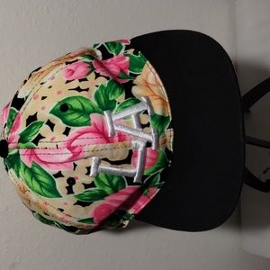 LA Tropical Print Baseball Snapback Hat